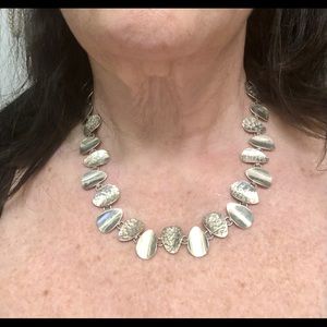 Sterling silver disc link necklace